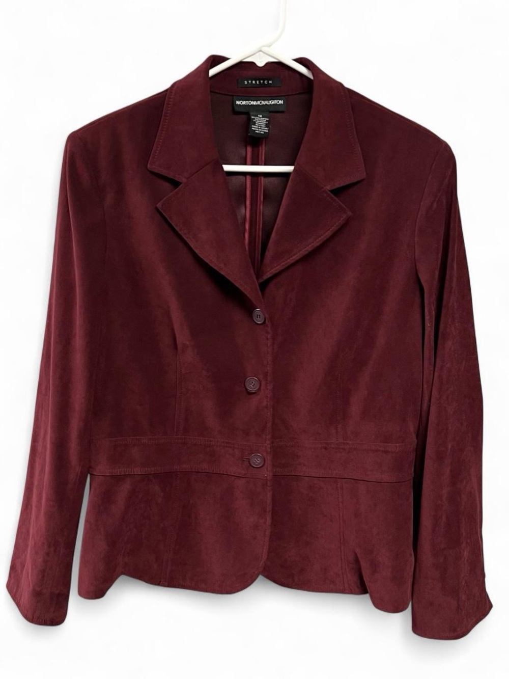 Norton McNaughton Red Faux Suede Blazer Size 12